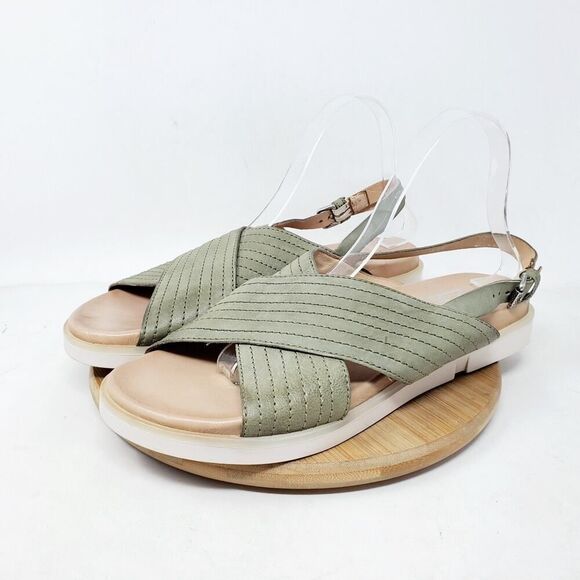 Miz Mooz Sandals Womens 42 Sage Green Leather Heel Strap Boho Summer Kind Shoes - Picture 5 of 12
